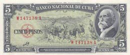 Cuba, 5 Pesos, 1960, ... 