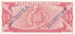 Cuba, 3 Pesos, 1988, UNC, p107, SPECIMEN 