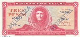 Cuba, 3 Pesos, 1988, ... 