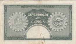 Cyprus, 5 Pounds, 1955, XF, p36  Queen ... 