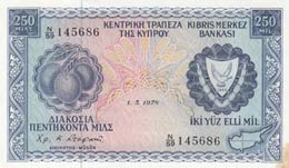 Cyprus, 250 Mils, 1978, ... 