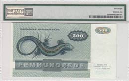 Denmark, 500 Kroner, 1988, AUNC, p52d  PMG 58