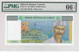 Djibouti, 10.000 Francs, ... 