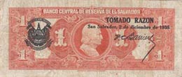 El Salvador, 1 Colon, 1934, VF, p75a  