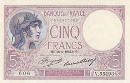 France, 5 Francs, 1933, ... 