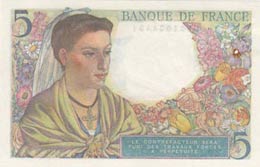 France, 5 Francs, 1945, UNC (-), p98a  There ... 