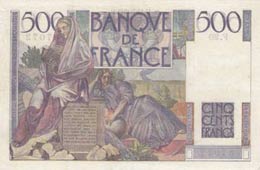 France, 500 Francs, 1945, VF, p129a  ... 