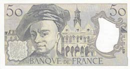 France, 50 Francs, 1988, AUNC, p152d  