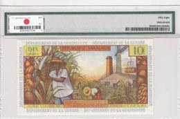 French Antilles, 10 Francs, 1964, AUNC, p8b  ... 