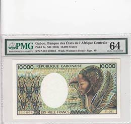 Gabon, 10.000 Francs, ... 