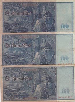 Germany, 100 Mark, 1910, VF, p43, (Total 3 ... 