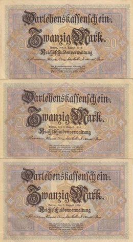 Germany, 20 Mark, 1914, AUNC (-), p48, ... 