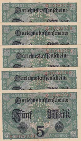 Germany, 5 Mark, 1917, UNC (-), p56, (Total ... 