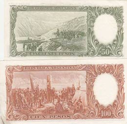 Argentina, 50-100 Pesos, (Total 2 banknotes) ... 