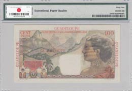 Guadeloupe, 100 Francs, 1947-49, UNC, p35  ... 