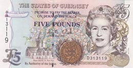 Guernsey, 5 Pounds, ... 