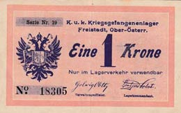 Austria, 1 Krone, 1916, XF,  Pow Camp, Rare