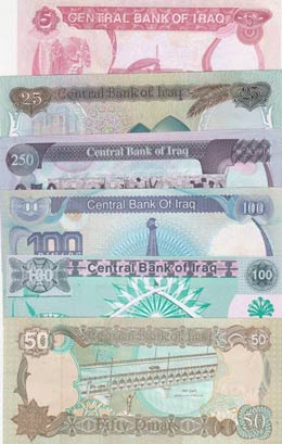 Iraq, 5-20-50-100-100-250 Dinars, 1989/1994, ... 