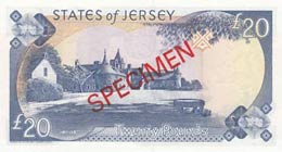 Jersey, 20 Pounds, 1993, UNC, p23s, SPECIMEN 