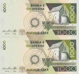 Albania, 1.000 Leke, 2001, UNC, p69, (Total ... 