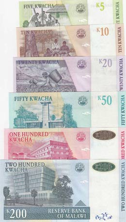 Malawi, 5-10-20-50-100-200 Kwacha, UNC, ... 