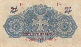 Malta, 2 Shillings, 1918, VF (-), p15  1 ... 