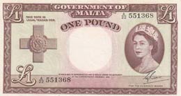 Malta, 1 Pound, 1954, XF ... 