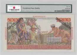 Martinique, 5.000 Francs, 1952, UNC, p34s, ... 