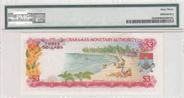 Bahamas, 3 Dollars, 1968, UNC, p28a  PMG 63