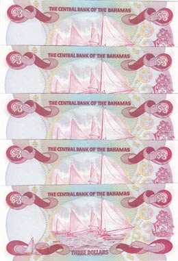 Bahamas, 3 Dollars, 1974, UNC, p44a, (Total ... 