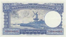 Netherlands, 10 Gulden, 1945, XF, p75b  ... 