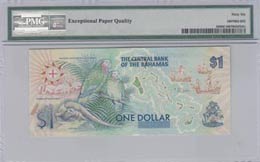 Bahamas, 1 Dollar , 1992, UNC, p50  PMG 66 ... 