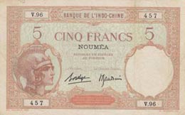 New Caledonia, 5 Francs, ... 