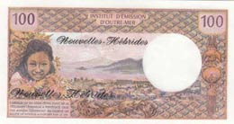 New Hebrides, 100 Francs, 1977, UNC, p18d  
