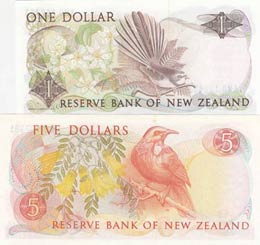 New Zealand, 1-5 Dollar, 1985-1989, UNC, ... 