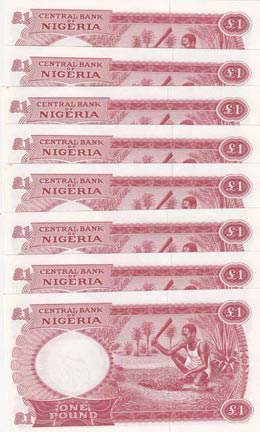 Nigeria, 1 Pound, 1967, UNC, p8, (Total 8 ... 