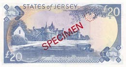 Jersey, 20 Pounds , 1989, UNC,p18s, SPECİMEN