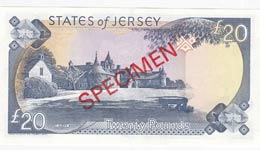 Jersey, 20 Pounds, 1993, UNC,p23s, SPECIMEN