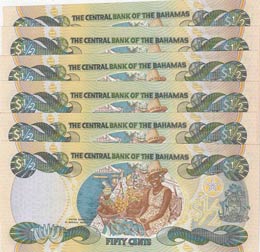 Bahamas, 1/2 Dollar, 2001, UNC,p68/ pNew, ... 