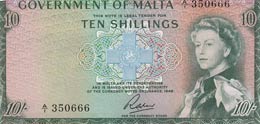 Malta, 10 Shillings, ... 