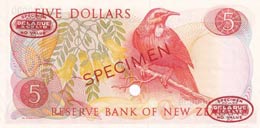 New Zealand, 5 Dollars, 1967, UNC,p165as, ... 