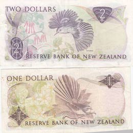 New Zealand, 1 Dollar ve 2 Dollars, 1981, ... 