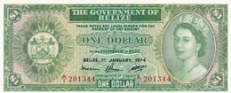 Belize, 1 Dollar, 1974, ... 