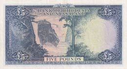 Rhodesia & Nyasaland, 5 Pounds, 1961, VF,p22b