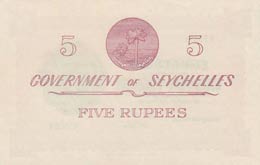 Seychelles, 5 Rupees, 1960, UNC,p11b