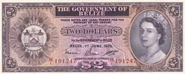 Belize, 2 Dollars, 1975, ... 