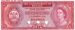 Belize, 5 Dollars, 1975, ... 
