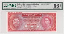 Belize, 5 Dollars, ... 
