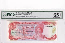 Belize, 5 Dollars, 1987, ... 
