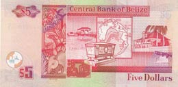 Belize, 5 Dollars, 2007, UNC,p67c